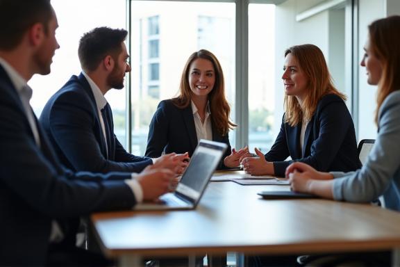 Das AlpenTalent Team in einer strategischen Besprechung in ihrem Zürcher Büro